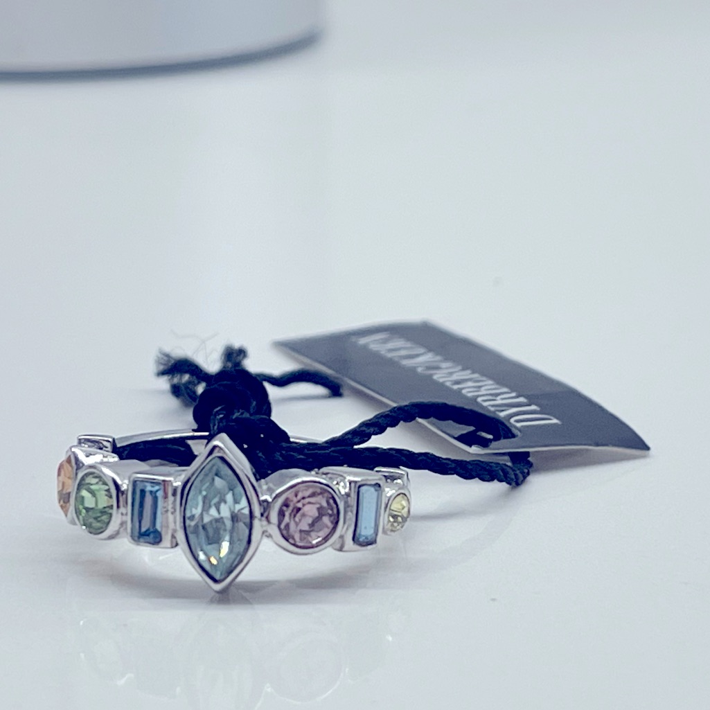Danish Silver Ring With Colorful Swarovski Crystals From Designer Dyrberg Kern.